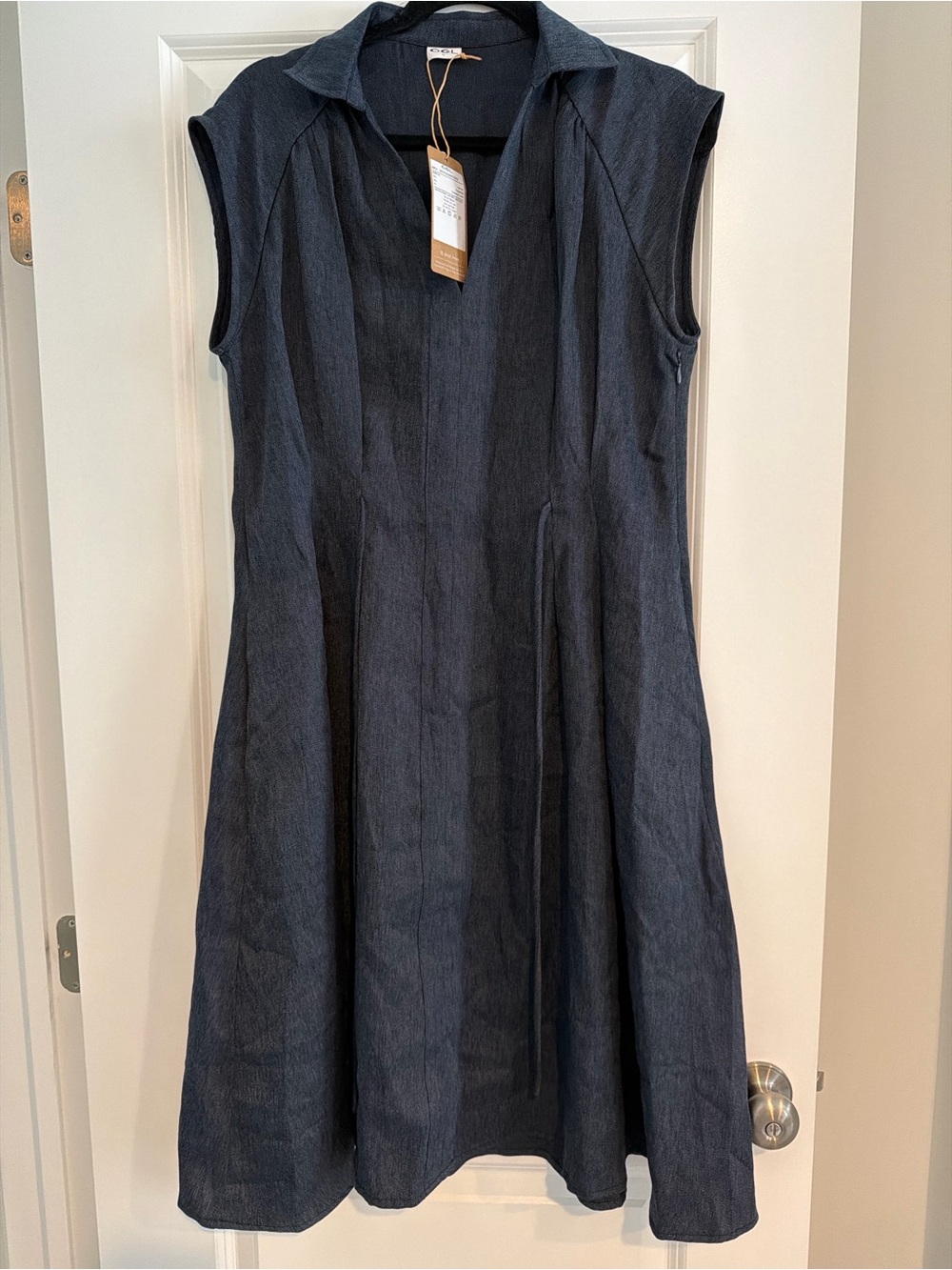 OGL Sleeveless Midi Dress Size L New With Tags Minimalist Capsule Wardrobe